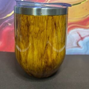 Custom Epoxy Elegant Wood Grain Stainless Steel Wine Tumbler